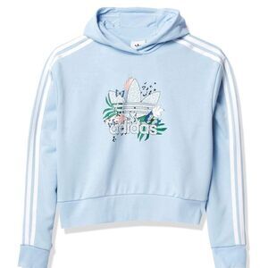 ADIDAS HER Studio London Floral Hoodie Light Blue Kids Girls XL